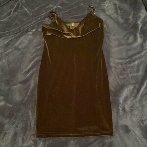 Velvet spaghetti strap dress